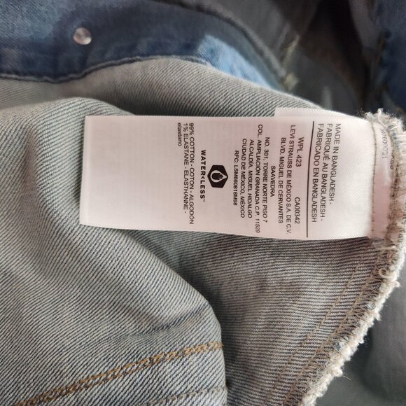 Levi Strauss Denim Jacket Mens Large Blue Signature Trucker Jean Coat Gold Label - Picture 9 of 14